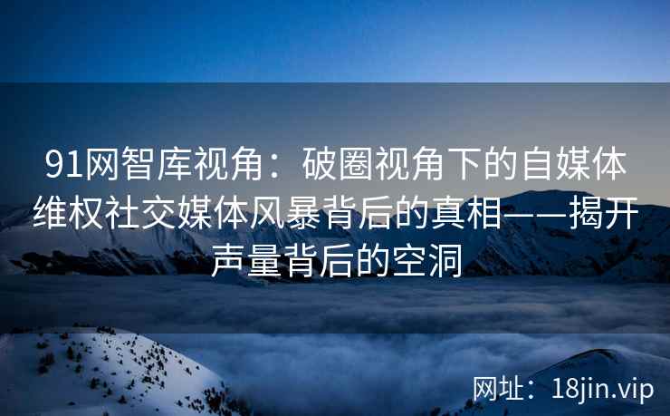 91网智库视角：破圈视角下的自媒体维权社交媒体风暴背后的真相——揭开声量背后的空洞
