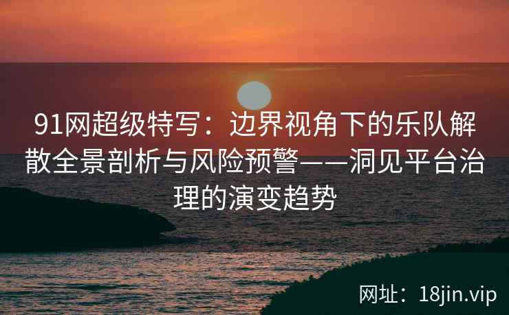 91网超级特写：边界视角下的乐队解散全景剖析与风险预警——洞见平台治理的演变趋势