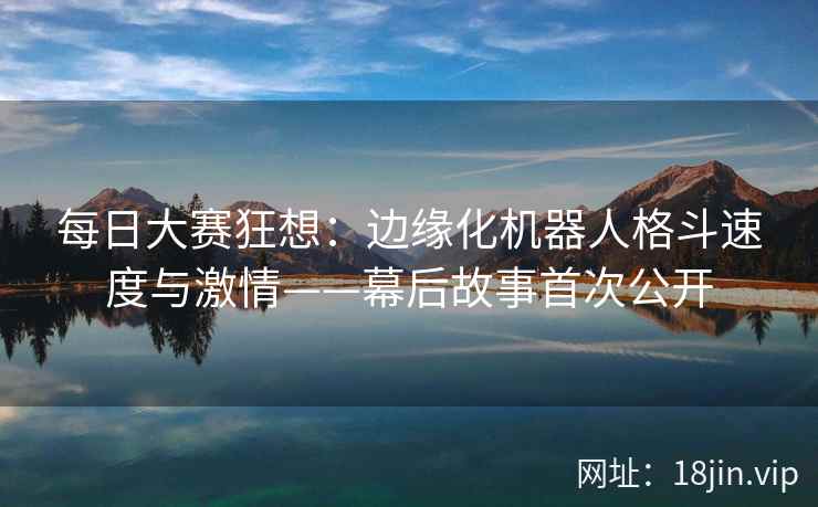每日大赛狂想：边缘化机器人格斗速度与激情——幕后故事首次公开